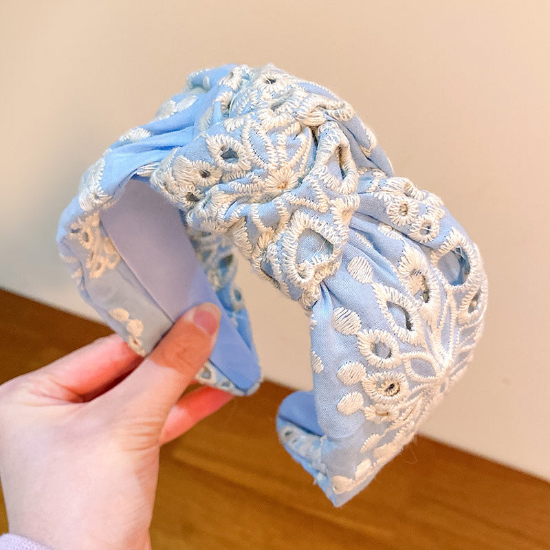 Wholesale Vintage Twist Embroidered  Polyester Headband